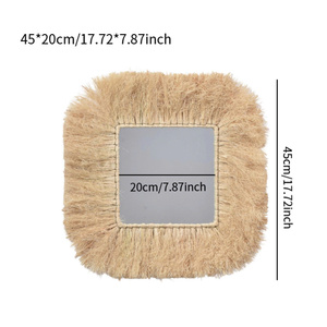 Espejo de pared natural tejido a mano con hierba marina de Vietnam, decoración de espejo de paja única, espejo decorativo de pared de jardín de Vietnam - Product Image 4