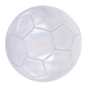 Balón de Fútbol Reflectante Personalizado, Talla 5, Cuero PU Brillante, Cosido a Máquina, para Partido y Entrenamiento, Fabricante OEM - Product Image 1