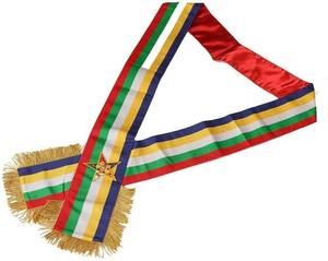 Écharpe à cinq couleurs de l'Ordre maçonnique de l'Étoile de l'Orient (OES) avec doublure rouge, lot de 5, taille standard - Product Image 3