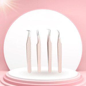 Produits tendance Gamme complète de pincettes d'extension de cils en acier inoxydable Pince à épiler droite et incurvée pour Nail Art - Product Image 3