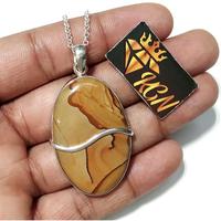 Collier artisanal en argent 925 avec pierre précieuse ovale en jaspe Picasso naturel, pendentif pour amoureux, design bohème, pendentif de charme
