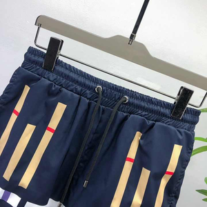 Pantalones Cortos Sólidos Azul Marino para Hombre, Cintura Elástica Media, Cierre con Cordón, Casuales, Transpirables, de Poliéster/Algodón, de Secado Rápido, con Bolsillo - Product Image 3