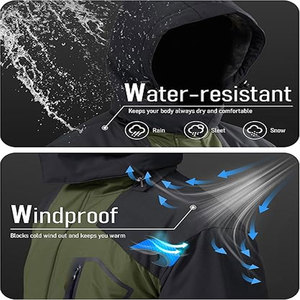 Blouson d'hiver personnalisé avec logo sur le devant, col montant, taille sur mesure, coupe-vent matelassé en duvet, vente en gros - Product Image 2