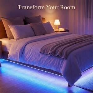 Kit Completo <span class=keywords><strong>de</strong></span> Tiras <span class=keywords><strong>de</strong></span> Luces <span class=keywords><strong>LED</strong></span> RGB, Tira <span class=keywords><strong>de</strong></span> Luces <span class=keywords><strong>LED</strong></span> SMD2835 con Cambio <span class=keywords><strong>de</strong></span> Color y Control Remoto IR, Conexión Plug and Play para Dormitorio, Retroiluminación <span class=keywords><strong>de</strong></span> <span class=keywords><strong>TV</strong></span> - Product Image 5