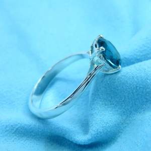 Anillo de diseño único de piedra de Topacio Azul de Londres Plata de Ley 925 sólida con estilo clásico de moda para regalo de fiesta de compromiso de boda - Product Image 5