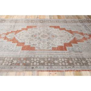 Alfombra Turca Vintage, Alfombra de 7.1x12.5 pies, Alfombra de Lana con Diseño Floral Verde y Naranja - Product Image 3