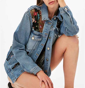 Veste en toile denim personnalisée à la mode pour femmes Respirant Anti-rides Hiver Vêtements professionnels Tissé Service OEM - Product Image 5