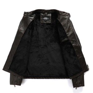 Chaqueta de cuero Pu con capucha para hombre de otoño, abrigos de cuero de motocicleta negros a la moda, ropa de calle informal de alta calidad, prendas de vestir exteriores con cremallera para hombre - Product Image 4