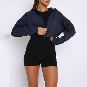 Top Corto para Mujer, Ropa Transpirable de Talla Grande, Nuevo Estilo, Top Corto de Algodón, Sudaderas con Capucha para Mujer, para Correr al Aire Libre y Hacer Ejercicio - Product Image 2