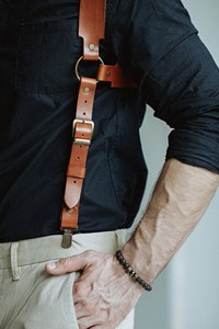 Arnés de Pecho Pequeño, Accesorios para la Espalda, Regalos Hechos a Mano para Padrinos de Boda, Cuero Genuino para Hombre, Color Personalizable, Logotipo, Alta Calidad - Product Image 4