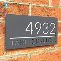 Plaque d'adresse de maison en acrylique 3D personnalisée - Plaque de porte avec nom de rue personnalisé, plaque de numéro extérieure résistante aux intempéries