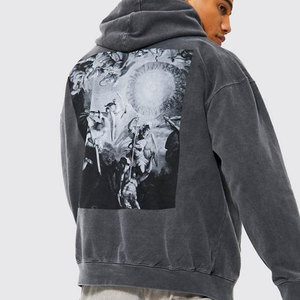 Sudaderas con capucha de lana bordadas con lavado ácido y cremallera completa de Color sólido de invierno para hombre de nuevo estilo-La mejor llegada más vendida - Product Image 5