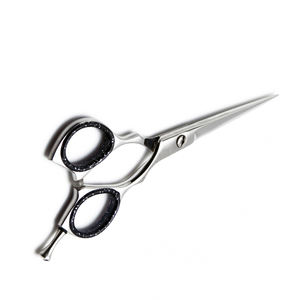 Fancy Handle Barber Hair Cutting Scissors Dall Finish Stainless Steel Hair Scissors With Finger Rest and Fancy Rubber Ring - Product Image 2