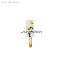 Barrette à cheveux personnalisable en tissu perlé pour le Mardi Gras, pour femmes et filles, avec broderies de perles et motifs entièrement perlés, faite à la main