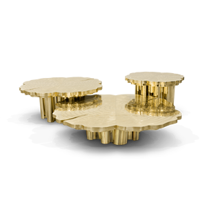 Fortuna Gold Brass Convertible Center <b>Table</b> Handmade Contemporary Farmhouse Design Durable Living Room Entry Home Furniture - Product Image 1