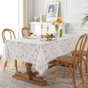 Vente en gros de nappes brodées florales tissées en lin Décorations de fête écologiques pour Pâques Saint-Valentin Noël | - Product Image 5