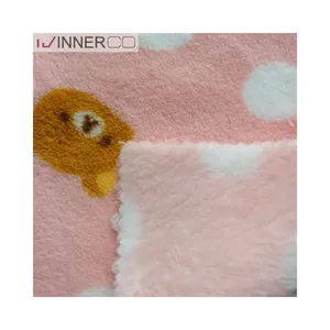 100% confortable Anti-pilule tricoté lourd corail polaire tissu pour vêtement vêtements de sport/couvertures doux Polyester trame imprimé - Product Image 1