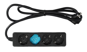 Base multi-presa serie Standard con 4 prese, 1,5 metri, nera (GSC 100005013) - Product Image 1