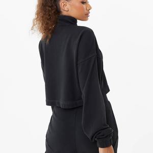 Women <b>Half</b> <b>Zip</b> Crew Neck Embroidered Knitted Breathable <b>Fleece</b> Pullover Sweatshirt Casual Loose Fit Long Sleeve Top Spring - Product Image 2