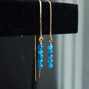 Neon Apatite <b>Hoop</b> <b>Earrings</b> 925 <b>Sterling</b> <b>Silver</b> 14K Gold Plated Vintage Dangle Jewelry Women Elegant Gemstone Wedding Party - Product Image 6