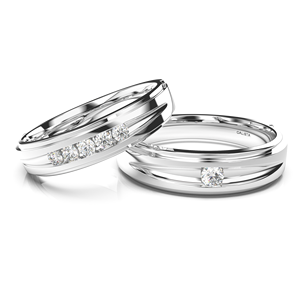 Haute qualité 925 argent Sterling zircon cubique anneaux de mariage plaqué rhodium Couple ensemble au prix de gros fabriqué Vietnam - Product Image 6