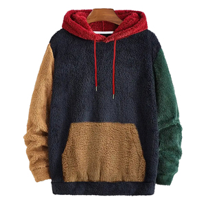 Sweat à capuche en fourrure surdimensionné pour homme, hiver, multicolore, coupe-vent, écologique, manches longues, pull décontracté, poches kangourou - Product Image 1