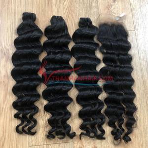Venta caliente Raw Vietnamita Cabello Cutícula alineada Paquetes de cabello Proveedor Extensiones de cabello de onda profunda suelta - Product Image 3