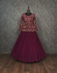 Anarkali Lehenga Choli ปักเลื่อมสำหรับผู้ใหญ่สำหรับงานปาร์ตี้และสวมใส่ - Product Image 5