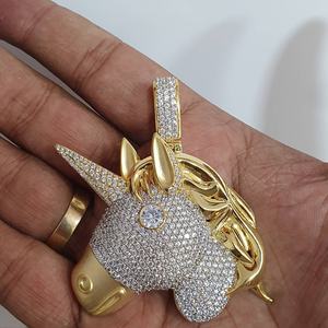 Pendentif personnalisé en argent sterling plaqué avec moissanite véritable VVS, coupe princesse, style hip-hop, pendentifs et breloques raffinés - Product Image 4