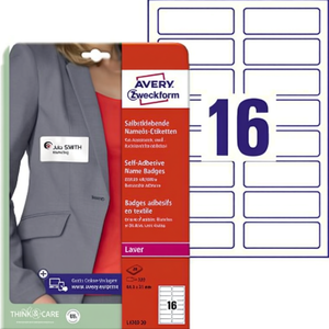 Etiquetas de Nombre Avery Zweckform, Paquete de 320, 88.9 x 31 mm, Blancas, de Acetato, Tipo Seda - Product Image 3