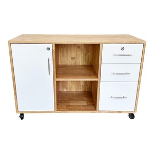 TCN68025 Minimalist Natural Wood Mobile Filing <b>Cabinet</b> Movable for Office Home Office or Workshop <b>Storage</b> - Product Image 4