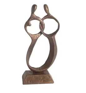 Sculpture en métal artisanale, vitrine de table, étagère, bureau, cadeau de mariage artisanal, ensemble de décoration, forme personnalisée, sculpture Art Déco - Product Image 3