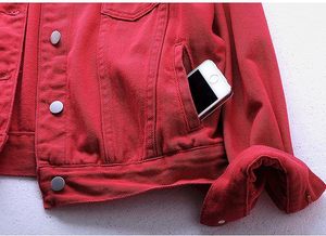 OEM personalizado chaqueta de mezclilla 100% algodón lienzo Streetwear Jeans abrigo personalizado impresión bordado Logo - Product Image 4