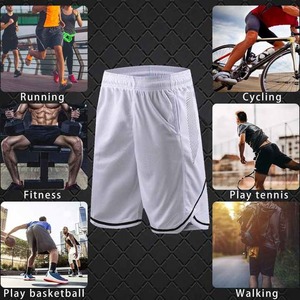 Pantalones cortos de malla de secado rápido de poliéster 100% personalizados, pantalones cortos deportivos de entrenamiento de pista sólida para hombres, pantalones cortos de natación de baloncesto de verano informales - Product Image 5