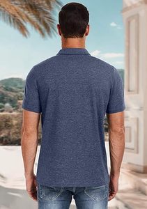 เสื้อโปโลสีดำสำหรับผู้ชายแบบพรีเมี่ยมเสื้อคอตตอนระบายอากาศทรงสลิมฟิตลำลองทันสมัยใส่ในฤดูร้อน - Product Image 3