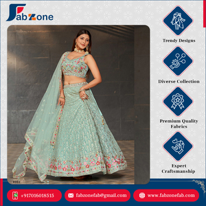 Conjunto de Lehenga Choli Dupatta Tradicional Étnico Premium con Bordado para Ocasiones Especiales, Completamente Cosido - Product Image 6