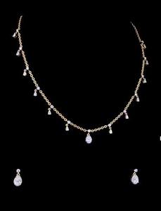 สร้อยคอเพชรสีทอง14KT พรีเมี่ยมพร้อม VVS-VS ความชัดเจนในห้องปฏิบัติการอัญมณีที่ปลูกในห้องปาร์ตี้สวมใส่จำนวนมากให้กับนักอัญมณีและค้าปลีก - Product Image 6