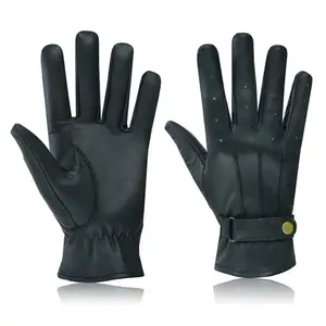 Gants en cuir à écran tactile de mode confortable gants en cuir véritable d'extérieur gants en cuir de mode simples responsables