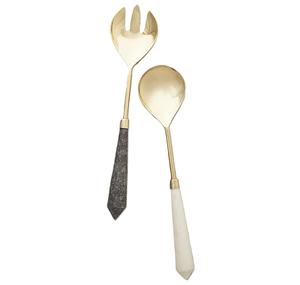 Serveur de salade en corne de qualité supérieure ensemble de 2 pièces avec poignée en résine outils de cuisine de mélange de salade personnalisés au meilleur prix - Product Image 5