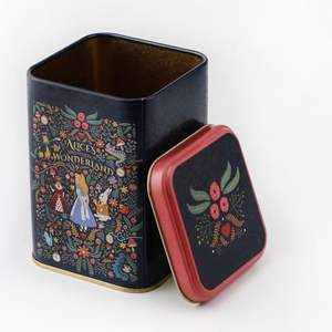 1.6L for Wonderland <b>Decorative</b> <b>Storage</b> <b>Box</b> 105 x 105 x 160 mm Square Metal Tin - Product Image 1