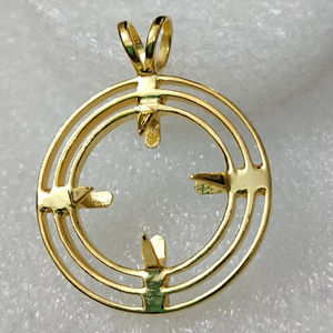 925 Sterling Silver 20mm Open Frame Bezel Pendant Setting 14K Gold Yellow Gold Plated Coin Connector <b>Jewelry</b> <b>Findings</b> Components - Product Image 1