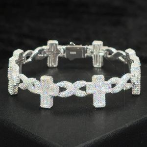8mm S925 Moissanite Cross Infinity Pulsera de eslabones cubanos - Product Image 4