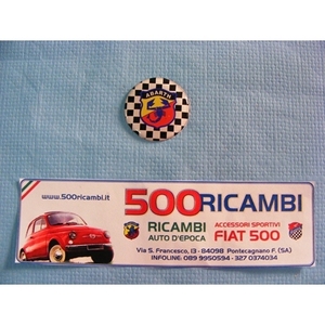 Adesivo Logo 3D in Resina Abarth per Clacson Fiat 500 D FL RA, Esalta l'Eleganza del Tuo Auto - Product Image 1