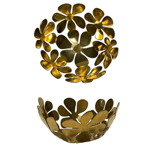 Bol à chocolat design feuille de laiton avec bol fait main de forme ronde poli or excellente utilisation décorative de chocolat en gros - Product Image 6