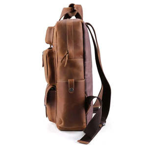 OEM de alta calidad de estilo casual bolsos de cuero Unisex una mano diseñador hombro mensajero cremallera Multi bolsillo bolso de cuero - Product Image 2