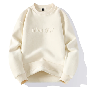 Alta calidad 100% algodón 260g hombres sudaderas impresión bordado personalizado cuello redondo sudadera - Product Image 6