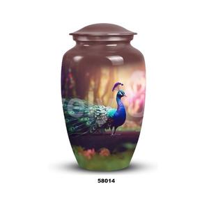 Vente chaude Aluminium Paon Oiseau Crémation Adulte Urne Pour Cendres Humaines Grande Urne Funéraire Avec Sac De Velours Gratuit - Product Image 3