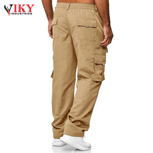 Pantalones Cargo Tasa al por mayor Múltiples bolsillos Algodón Cintura elástica completa Botón Fly Cargo Pantalones POR VIKY INDUSTRIES - Product Image 4