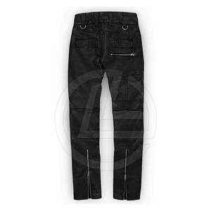 Pantalons de jogging en cuir pour hommes, légers, décontractés, coupe droite, taille mi-haute, coupe slim, haute qualité, hiver, look urbain, ourlet retroussé - Product Image 3