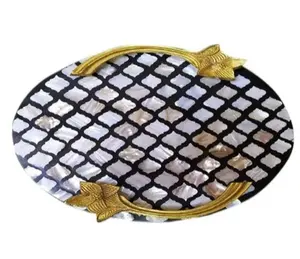 Mehak Impex Wholesale Home Decor Serving Tray <b>Mother</b> of Pearl Tray at Economical Prices - Product Image 5